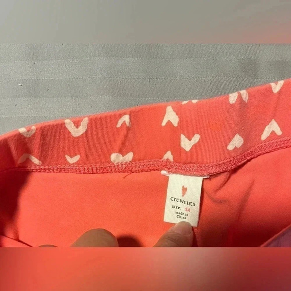 Lot of 3 Crew Crewcuts Girls Cropped Leggings Star & Heart Print & Strip floral - Picture 4 of 4